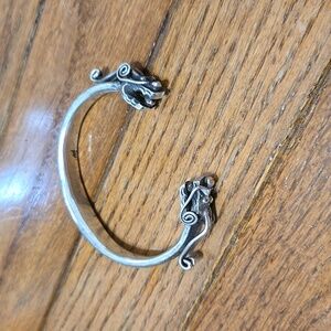 Silver Dragon Head Cuff Bracelet